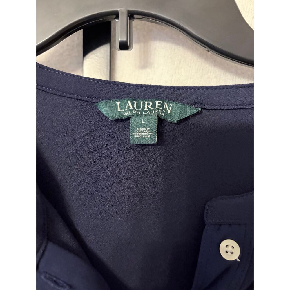 Lauren Ralph Lauren Navy Blue Long Sleeve Henley Tunic Top Size L - Picture 3 of 3